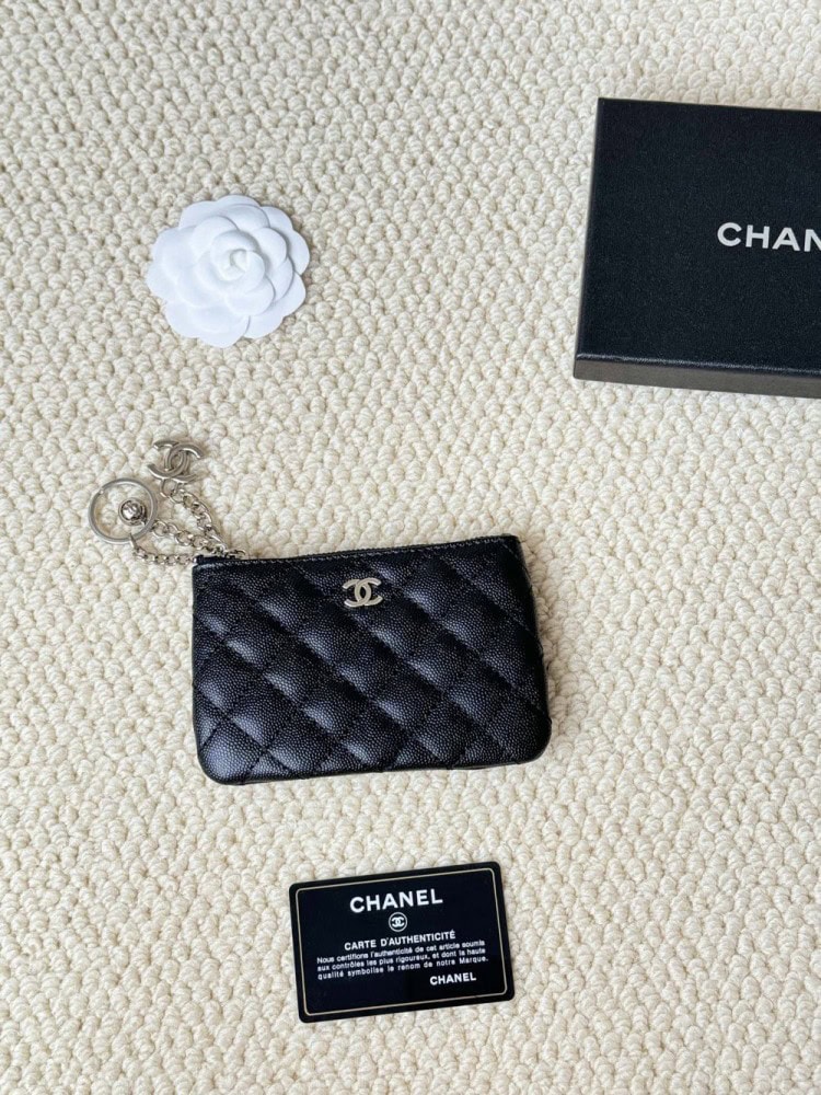 【AT2424】Chanelのカーフスキンキャビアスキンコインパース💦