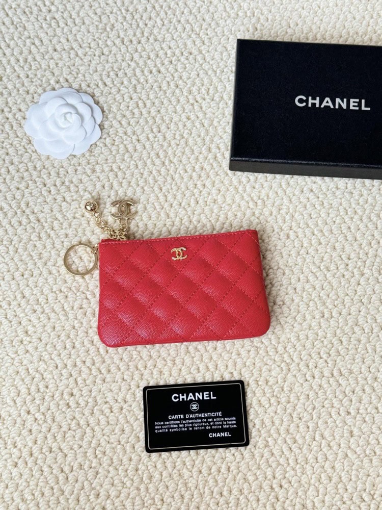 【AT2425】Chanel 牛皮キャビア皮コインパース💦