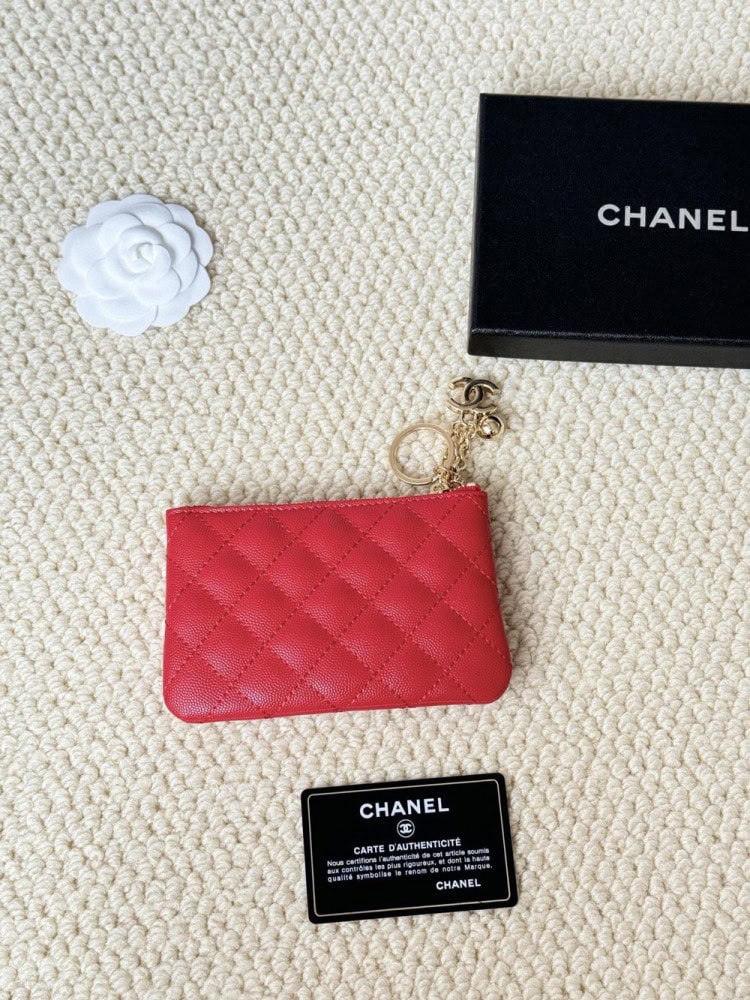 【AT2425】Chanel 牛皮キャビア皮コインパース💦