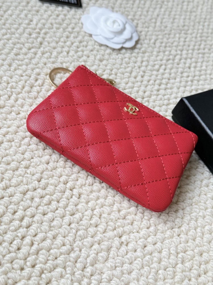 【AT2425】Chanel 牛皮キャビア皮コインパース💦