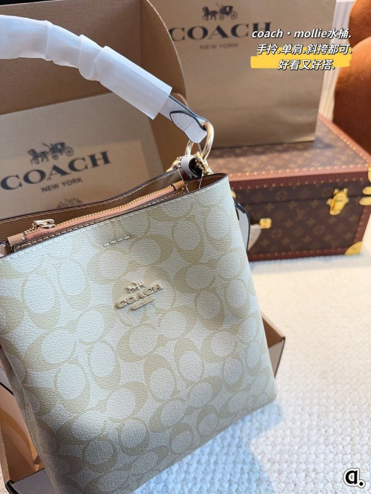 【AT2499】Coach コーチの5月の新作バケツバッグは、最新のシーズンに休日を楽しむためのカジュアルで自由なバッグです。立体的で豊かなデザインが特徴です。