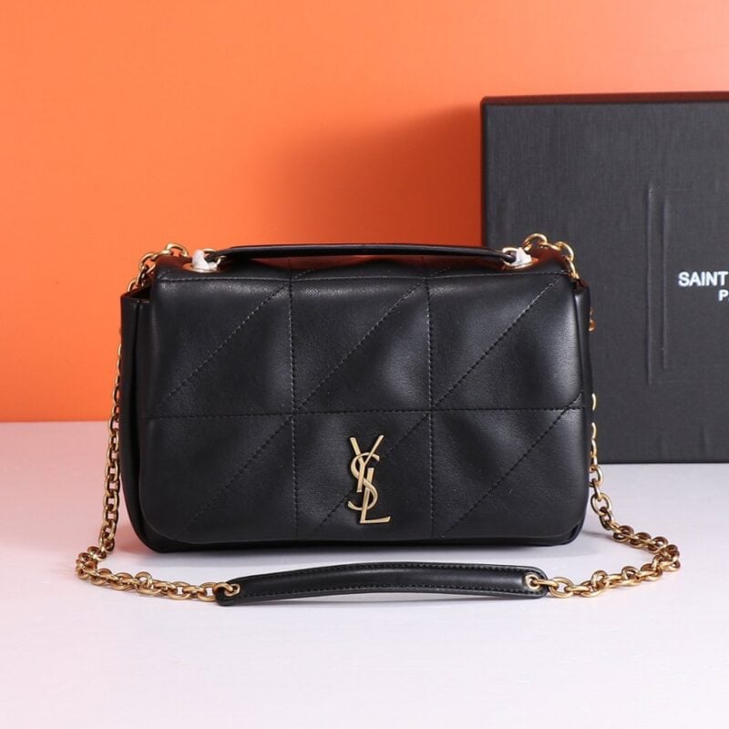 【AT2642】YSL JAMIE 4.3の小さなラムスキンハンドバッグ！小さな柔らかいナッパレザーハンドバッグは、CARRE RIVE GAUCHE縁縫いステッチで飾られています。