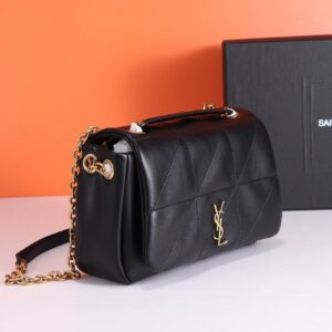 【AT2642】YSL JAMIE 4.3の小さなラムスキンハンドバッグ！小さな柔らかいナッパレザーハンドバッグは、CARRE RIVE GAUCHE縁縫いステッチで飾られています。