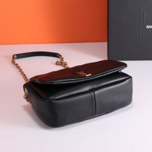 【AT2642】YSL JAMIE 4.3の小さなラムスキンハンドバッグ！小さな柔らかいナッパレザーハンドバッグは、CARRE RIVE GAUCHE縁縫いステッチで飾られています。