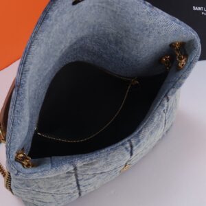 【AT2645】YSLのエクスクルーシブなデニム生地は、土黄色のサテンストラップとバッチリマッチ🔥