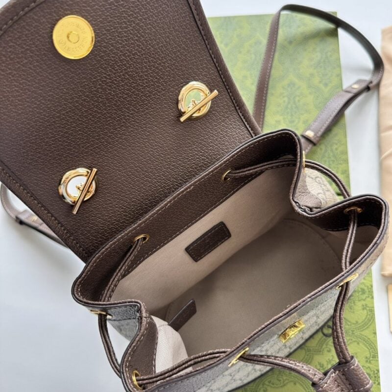 【AT2657】Gucci Ophidiaミニバックパック、GGとレザーのトリム、調節可能なショルダーストラップ