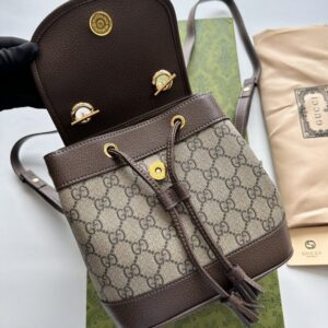 【AT2657】Gucci Ophidiaミニバックパック、GGとレザーのトリム、調節可能なショルダーストラップ