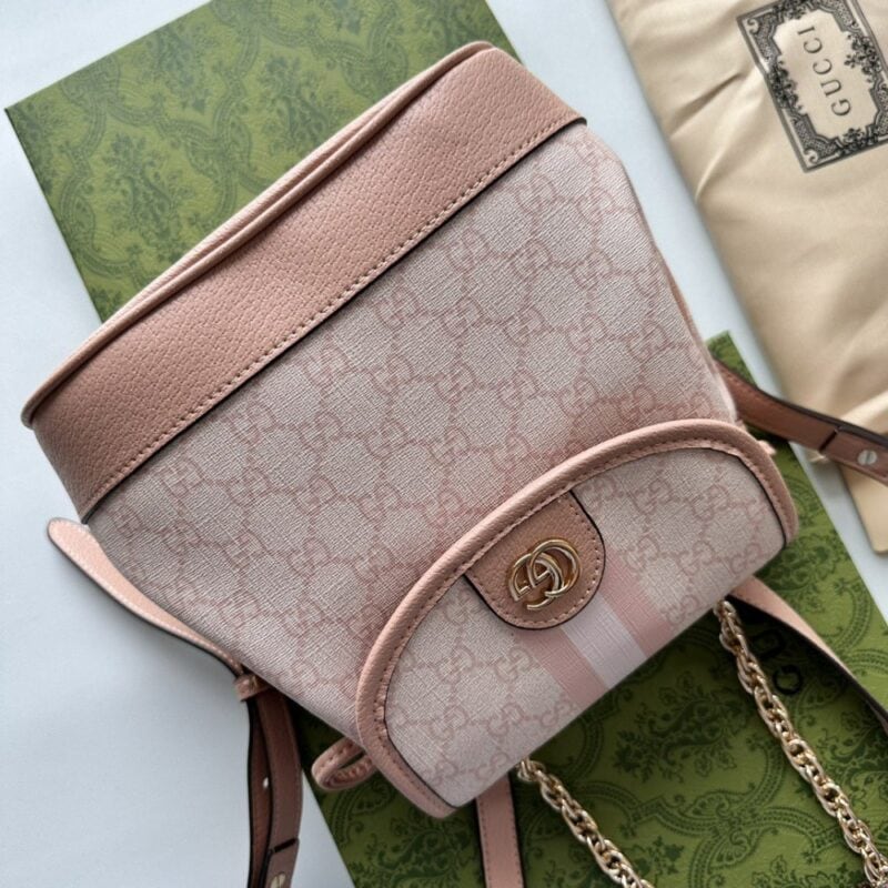 【AT2658】Gucci Ophidiaミニバックパック、GGとレザーボーダー、調節可能なショルダーストラップ