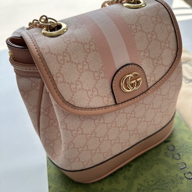 【AT2658】Gucci Ophidiaミニバックパック、GGとレザーボーダー、調節可能なショルダーストラップ