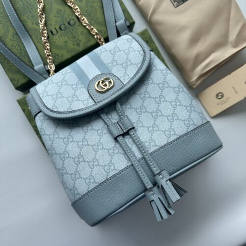 【AT2659】Gucci Ophidiaミニバックパック、GGロゴとレザートリム、調節可能なショルダーストラップ。