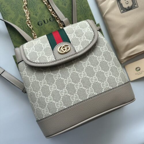 【AT2660】Gucci Ophidiaミニバックパック、GGとレザーリム、調節可能なショルダーストラップ