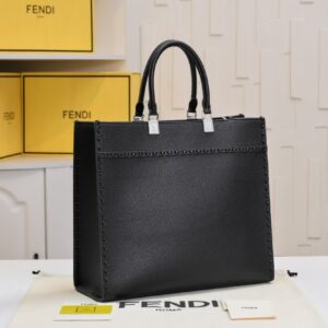 【AT2675】Fendi TOTE トートバッグ "サンシャインハンドバッグ"、シンプルなロゴのデザイン、琥珀色のダブルハンドルが全体のバッグの最大の焦点です。