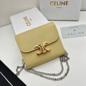 【AT2680】Celineセリーヌのトリオは非常に華やかで、専門店で同時に販売され、最上級の牛革を使用し、洗練されたファッションです！ショルダーバッグとしても、財布としても使用できます。凹凸のあるデザインが必須！