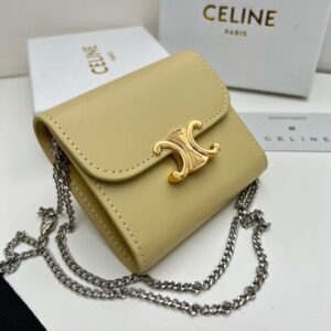 【AT2680】Celineセリーヌのトリオは非常に華やかで、専門店で同時に販売され、最上級の牛革を使用し、洗練されたファッションです！ショルダーバッグとしても、財布としても使用できます。凹凸のあるデザインが必須！