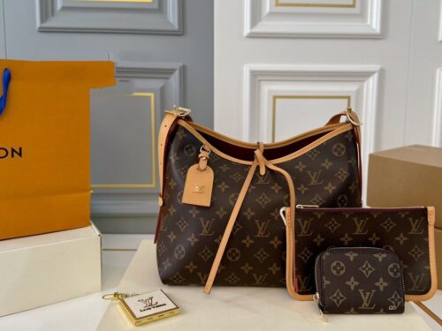 【AT2825】LVの新しいcarryallショッピングバッグ💕脇下にリボンが付いた小さなバッグ、実用的で入れるものがたくさん入る～