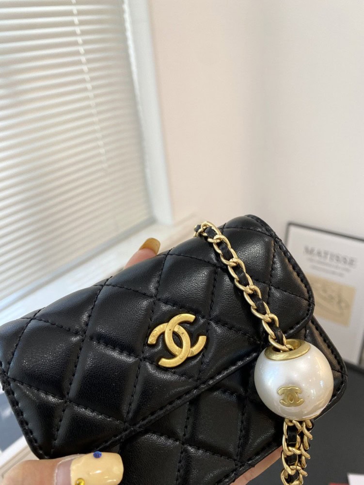 【AT2829】Chanel ミニダブルパールボール包💕品質は非常に良好で、非常に精巧です。両側のパールはショルダーストラップを調節できます❗️❗️
