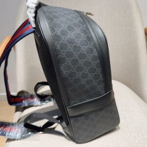 【AT2837】Gucci ブラックフラワーバックパック リュックサック 大容量通勤バッグ