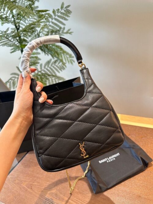 【AT2872】Yves Saint Laurent（YSL） サデ ホーボーバッグ。レトロな千金さを感じさせる 3Sadehobo ラム皮素材の柔らかい独特な形状は見逃せない総合的な着用方法で様々なスタイルにマッチ 折りたたみ箱入り