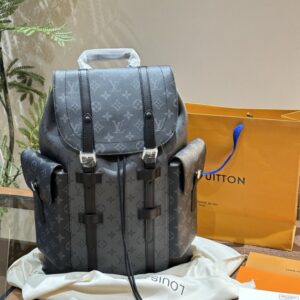 【AT2874】LV バックパック グレー 武士 バックパック💼 超高画質 ロゴ ロゴ 出かける 旅行 専用✈️