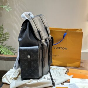 【AT2874】LV バックパック グレー 武士 バックパック💼 超高画質 ロゴ ロゴ 出かける 旅行 専用✈️