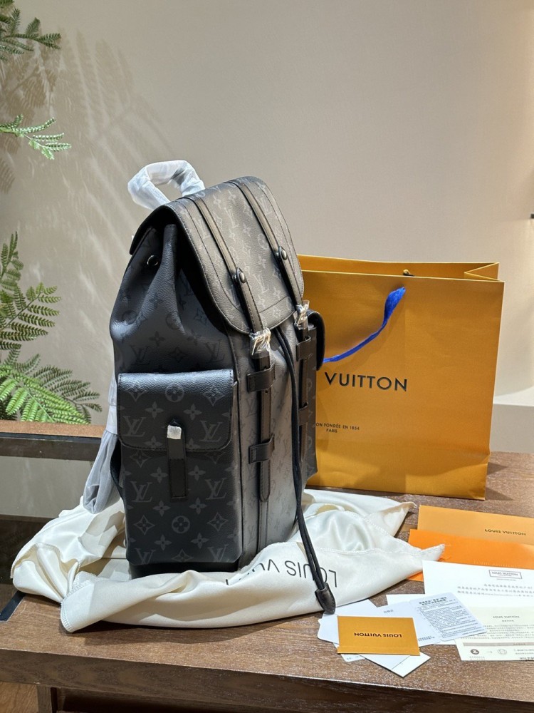 【AT2874】LV バックパック グレー 武士 バックパック💼 超高画質 ロゴ ロゴ 出かける 旅行 専用✈️