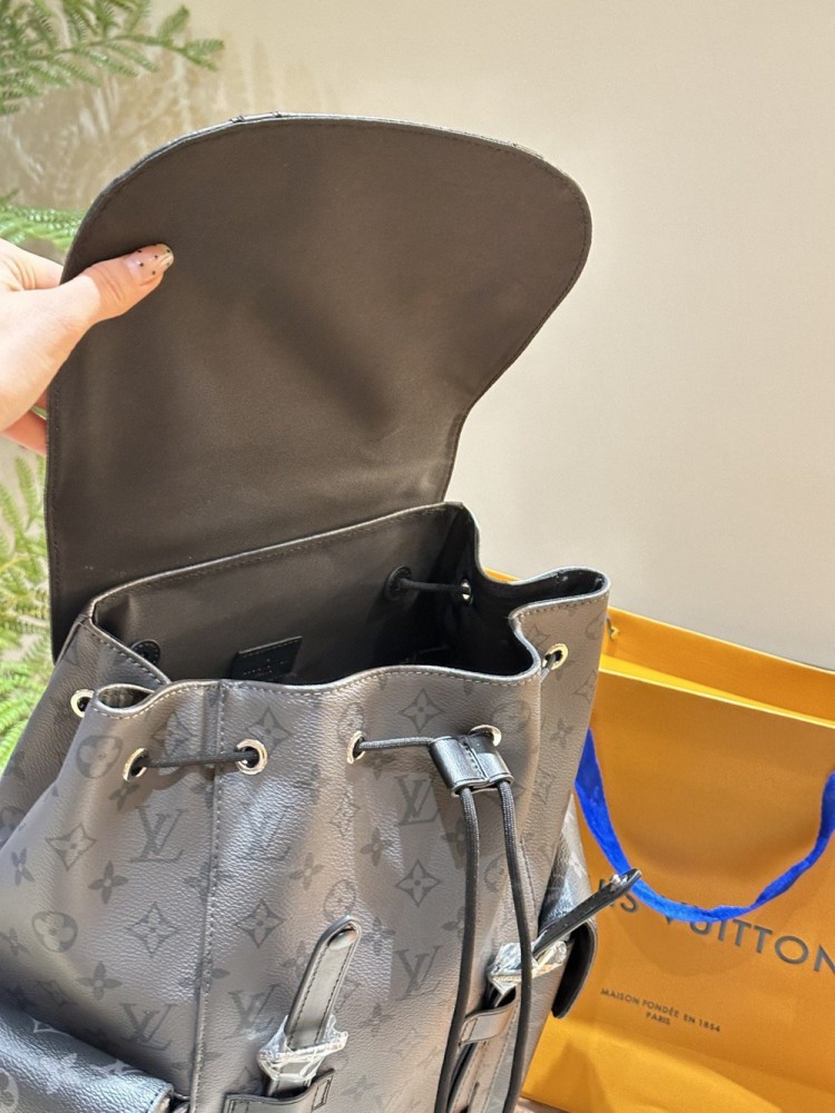 【AT2874】LV バックパック グレー 武士 バックパック💼 超高画質 ロゴ ロゴ 出かける 旅行 専用✈️