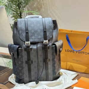 【AT2874】LV バックパック グレー 武士 バックパック💼 超高画質 ロゴ ロゴ 出かける 旅行 専用✈️