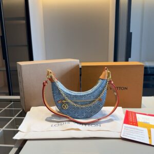 【AT2922】LV専門店で人気のエンビーンバッグ👍🔥新作デニムジーンズシリーズ🐂月のバッグ！👍多くの有名人が注目するアイテムです。牛革の素材！