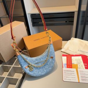 【AT2922】LV専門店で人気のエンビーンバッグ👍🔥新作デニムジーンズシリーズ🐂月のバッグ！👍多くの有名人が注目するアイテムです。牛革の素材！