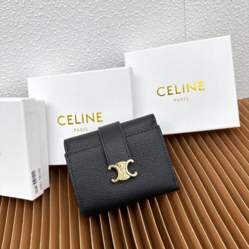 【AT3360】CELINE Triompheトリオンフキャンバスレザー折りたたみウォレットクラシックなレトロデザイン