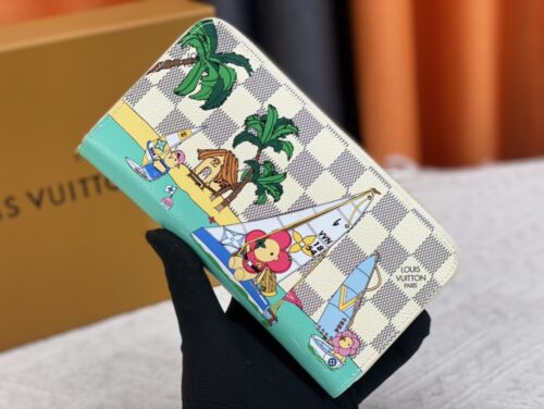 【AT3368】LOUIS VUITTON ルイ・ヴィトン限定プリントジップ長財布、ファッションの定番選択。