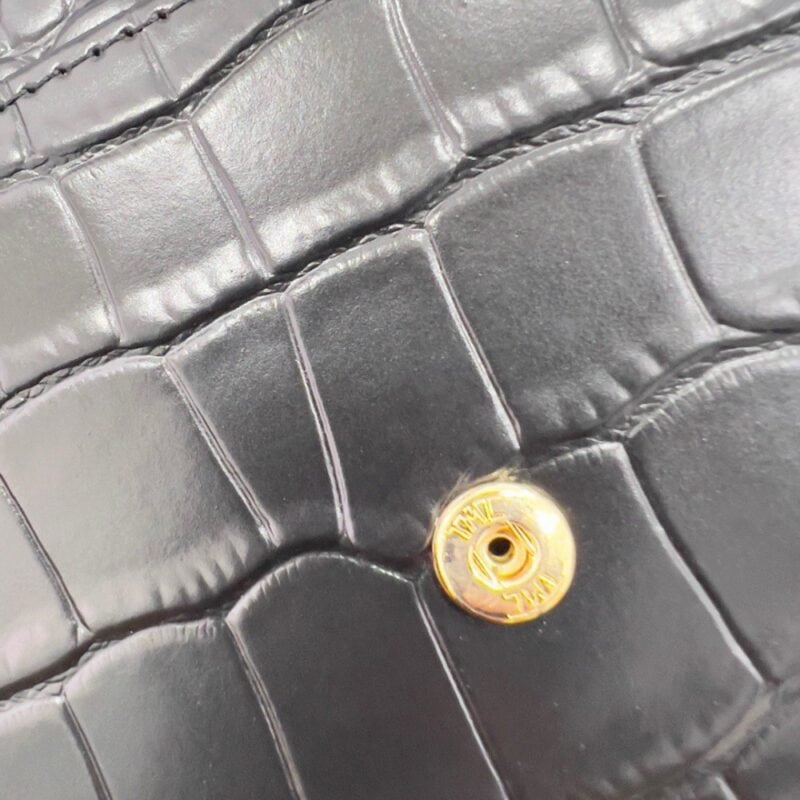 【AT3384】CELINE クラシックエンボス加工ワニ柄チェーンバッグ