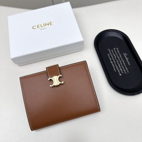 【AT3402】CELINEパリのクラシックなロゴ入りシングルフォールドウォレット
