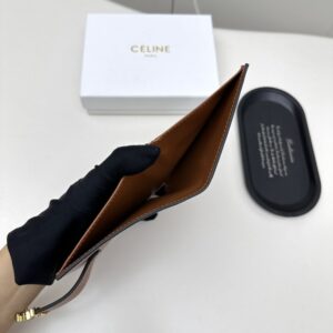 【AT3402】CELINEパリのクラシックなロゴ入りシングルフォールドウォレット