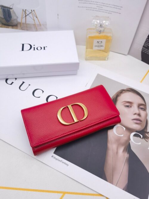 【AT3430】Diorのクラシックレザーロングウォレット、ファッションと相性抜群な高級クラッチバッグ、女性の大容量財布