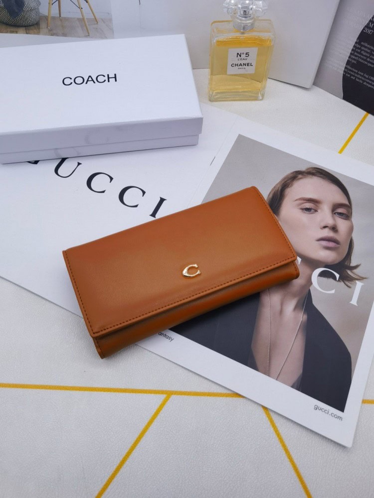 【AT3458】COACHのクラシックなC字母のカラーブロックの長財布｜大容量のデザイン｜ファッションや合わせやすい｜コレクションする価値あり