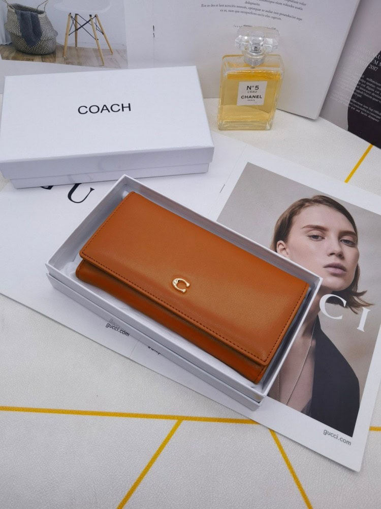 【AT3458】COACHのクラシックなC字母のカラーブロックの長財布｜大容量のデザイン｜ファッションや合わせやすい｜コレクションする価値あり