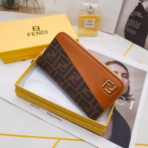 【AT3466】FendiのクラシックなFFプリントのパッチワーク長財布|ファッションデザイン|コレクション可能