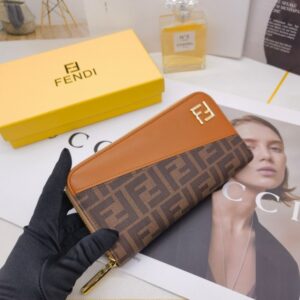 【AT3466】FendiのクラシックなFFプリントのパッチワーク長財布|ファッションデザイン|コレクション可能