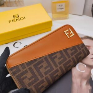 【AT3466】FendiのクラシックなFFプリントのパッチワーク長財布|ファッションデザイン|コレクション可能
