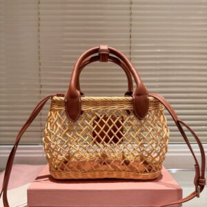 【AT3481】MIU MIUギャザーハンドバッグ | ヴィンテージリゾート風ショルダーバッグ | おしゃれなコーデにピッタリ