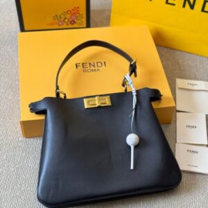 【AT3482】Fendi Peekaboo ISeeU 小サイズのハンドバッグ｜クラシックな通勤バッグ｜高級感のあるファッショナブルなショルダーバッグ