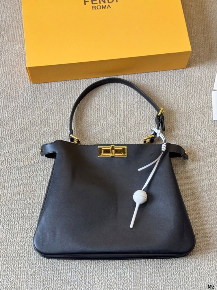 【AT3482】Fendi Peekaboo ISeeU 小サイズのハンドバッグ｜クラシックな通勤バッグ｜高級感のあるファッショナブルなショルダーバッグ
