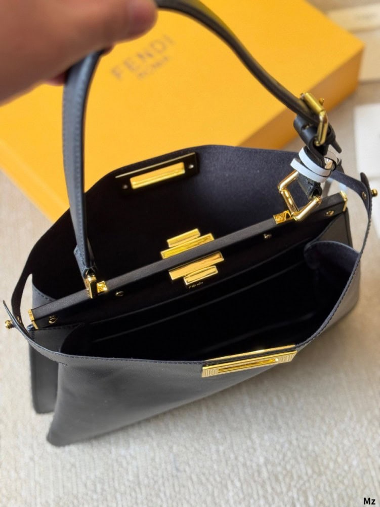【AT3482】Fendi Peekaboo ISeeU 小サイズのハンドバッグ｜クラシックな通勤バッグ｜高級感のあるファッショナブルなショルダーバッグ