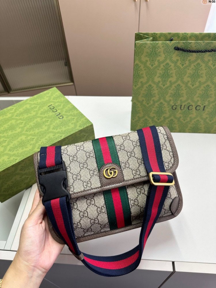 【AT3486】Gucci クラシック GGスプリームキャンバスショルダーバッグ ヴィンテージスタイル ラグジュアリーカジュアル
