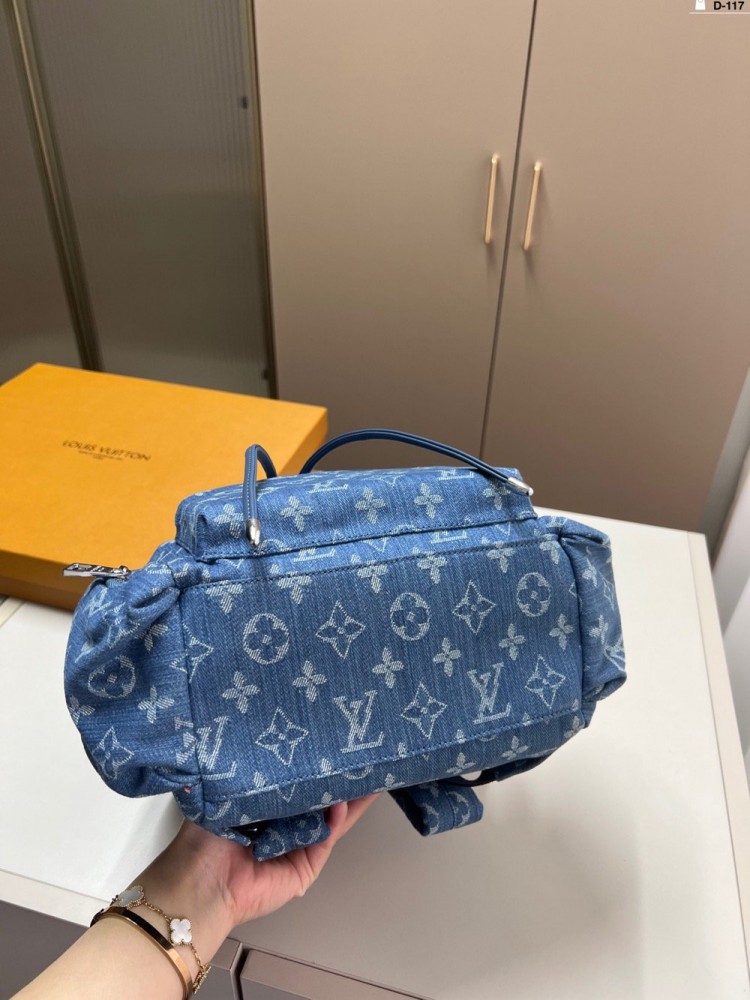 【AT3489】LVモノグラムデニムリュックサック。レトロで流行しており、ファッションで合わせやすいアイテムです。