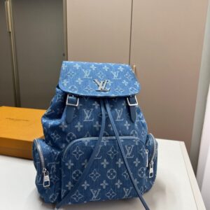 【AT3489】LVモノグラムデニムリュックサック。レトロで流行しており、ファッションで合わせやすいアイテムです。