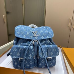 【AT3490】LVモノグラム ブルー デニム リュックサック ヴィンテージトレンド ライトラグジュアリー ベーシック