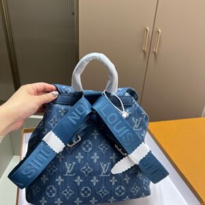 【AT3490】LVモノグラム ブルー デニム リュックサック ヴィンテージトレンド ライトラグジュアリー ベーシック