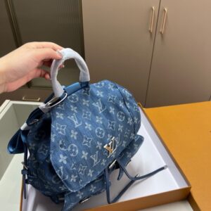 【AT3490】LVモノグラム ブルー デニム リュックサック ヴィンテージトレンド ライトラグジュアリー ベーシック